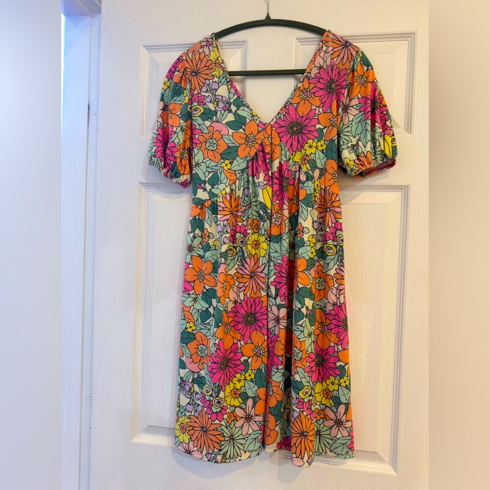 Exciting News Floral V-Neck Dress
